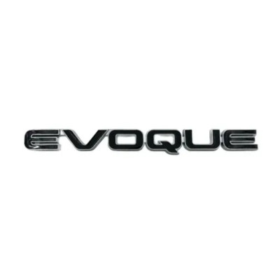 Емблема напис EVOQUE чорна з хромованою окантовкою 160×15мм метал (на скотчі)