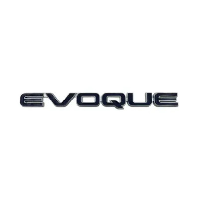 Емблема напис EVOQUE синя з хромованою окантовкою 160×15мм метал (на скотчі)