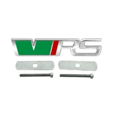Емблема VRS для Skoda в решітку 114х23мм ХРОМ метал (на кріпленнях)
