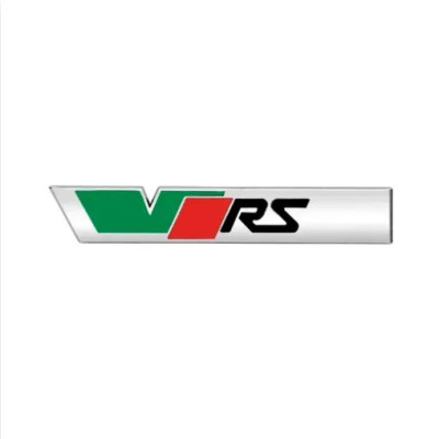 Емблема напис VRS для Skoda хром 119х20мм метал (на скотчі)