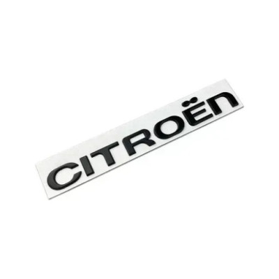 Емблема напис Citroen чорна 177×31мм метал (на скотчі)