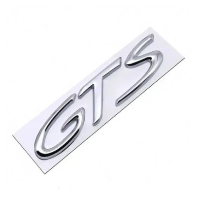 Емблема напис GTS для Porsche ХРОМ 105×25мм метал (на скотчі)