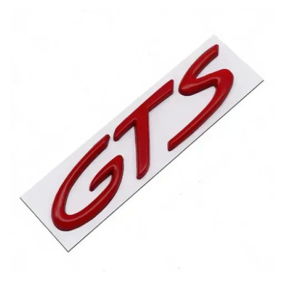 Емблема напис GTS для Porsche червона 105×25мм метал (на скотчі)