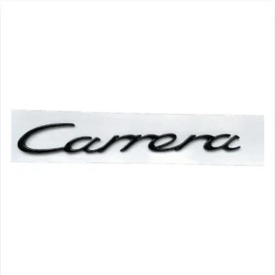 Емблема напис Carrera для Porsche 170х22мм чорна ГЛЯНЦЮВА пластик (на скотчі)