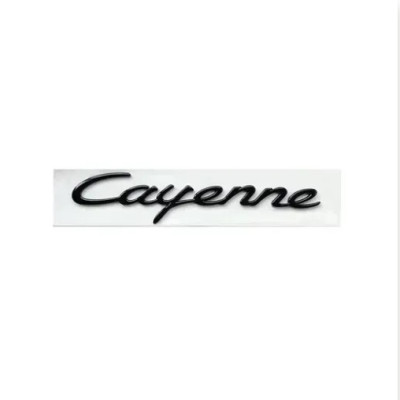 Емблема напис Cayenne для Porsche 175х35мм чорна ГЛЯНЦЮВА пластик (на скотчі)