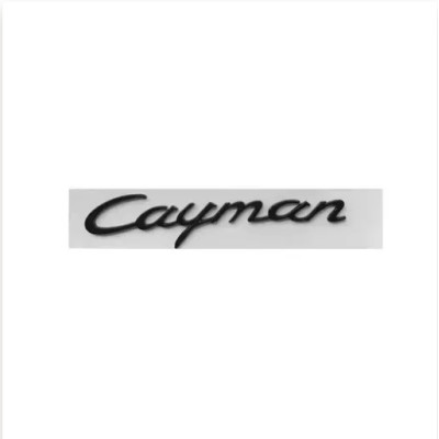 Емблема напис Cayman для Porsche 175х35мм чорна ГЛЯНЦЮВА пластик (на скотчі)