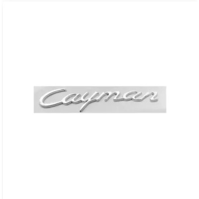 Емблема напис Cayman для Porsche 175х35мм срібло МАТОВЕ пластик (на скотчі)