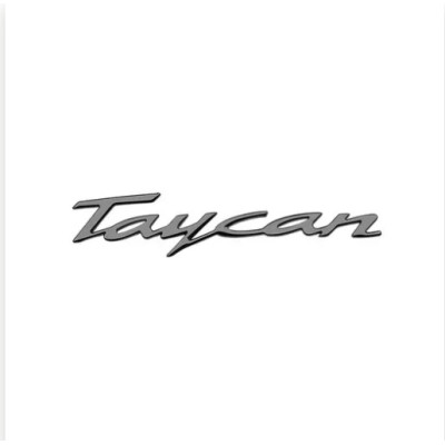 Емблема напис Taycan для Porsche 160х34мм чорна ГЛЯНЦЮВА пластик (на скотчі)