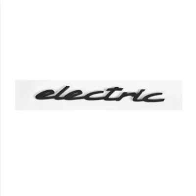 Емблема напис Electric для Porsche 155х19мм чорна ГЛЯНЦЮВА пластик (на скотчі)