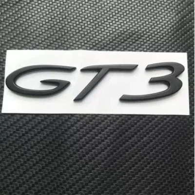 Емблема напис GT3 для Porsche 118х20мм чорна МАТОВА пластик (на скотчі)