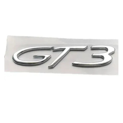 Емблема напис GT3 для Porsche 118х20мм ХРОМ пластик (на скотчі)