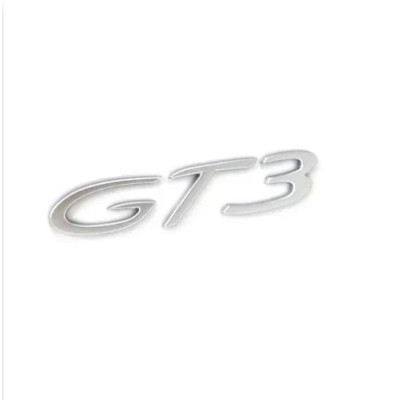 Емблема напис GT3 для Porsche срібло МАТОВЕ пластик (на скотчі)