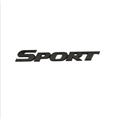 Емблема напис SPORT чорна 173х23мм метал (на скотчі)