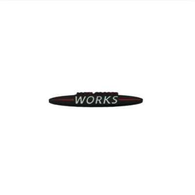 Емблема напис John Cooper WORKS чорна 87х15мм метал (на скотчі)