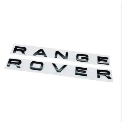 Емблема напис RANGE ROVER чорна глянцева 720х31мм пластик (на скотчі)