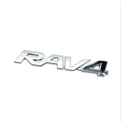 Емблема напис RAV4 для Toyota хром+чорний метал (на скотчі)