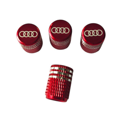 Металеві ковпачки на ніпель з логотипом Audi червоний