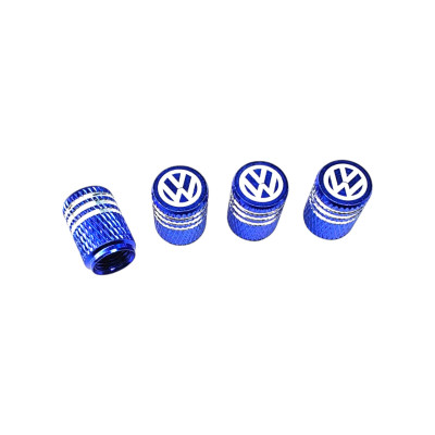 Металлические колпачки на ниппель с логотипом Volkswagen синий