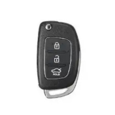 Чехол  для ключа HYUNDAI, белый с серебряной рамкой