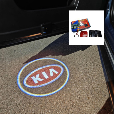 Світлодіодне підсвічування на дверях автомобіля з логотипом KIA червоний