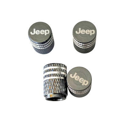 Металеві ковпачки на ніпель з логотипом JEEP сірі