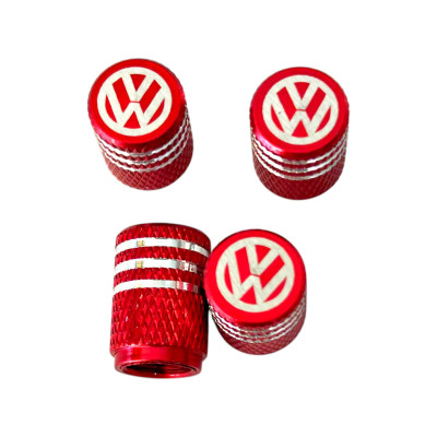 Металеві ковпачки на ніпель з логотипом Volkswagen червоний