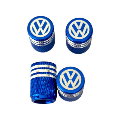 Металеві ковпачки на ніпель з логотипом Volkswagen синій