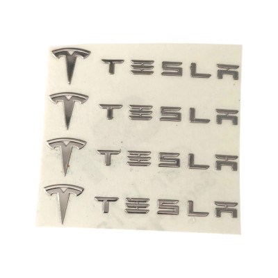 Наклейки металеві Tesla, 4шт