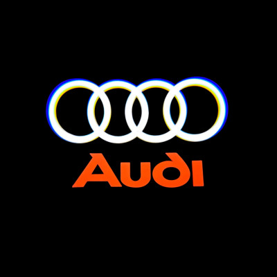 Штатна підсвітка дверей логотипом Audi з кільцями, скло