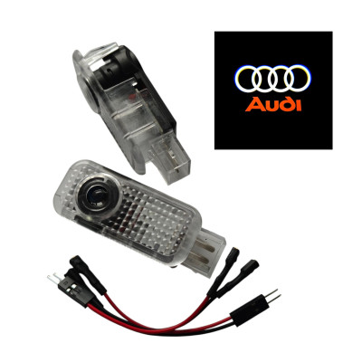 Штатна підсвітка дверей логотипом Audi з кільцями, скло
