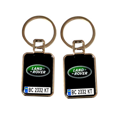 Брелок з номером та фото авто (Двосторонній), Land Rover