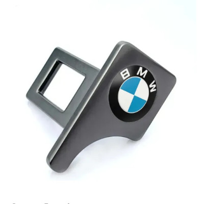 Заглушка ременя безпеки з логотипом BMW темно-сіра 20х40мм метал