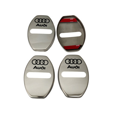 Накладки на дверной замок серебро с логотипом Audi 01