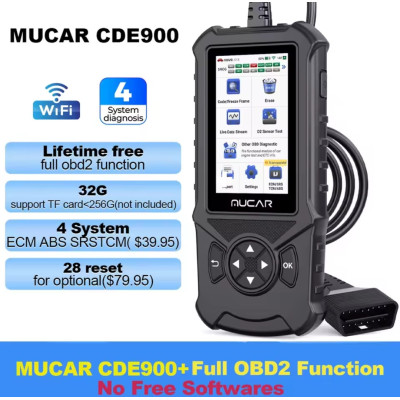 Автомобільний сканер OBD2 MUCAR CDE900, зчитувач кодів помилок, покращений