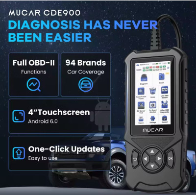 Автомобільний сканер OBD2 MUCAR CDE900, зчитувач кодів помилок, покращений
