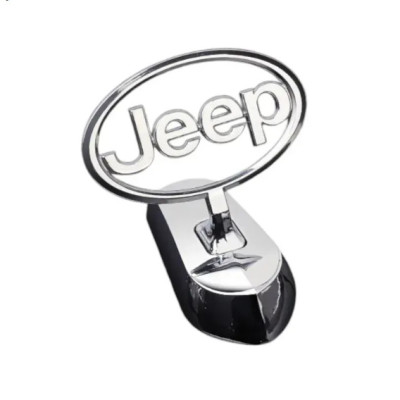 Емблема приціл Jeep (металева преміум версія) Хром 140г (на скотчі)
