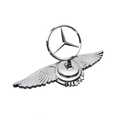 Емблема приціл Mercedes крила (металева преміум версія) Хром 150г (на скотчі)