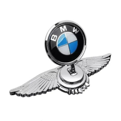 Емблема приціл BMW крила (металева преміум версія) Хром 150г (на скотчі)