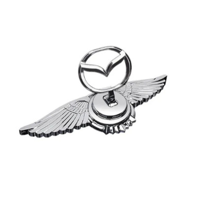 Емблема приціл Mazda крила (металева преміум версія) Хром 150г (на скотчі)