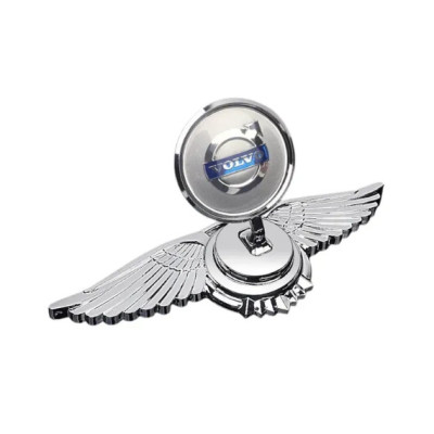 Емблема приціл Volvo крила (металева преміум версія) Хром 150г (на скотчі)