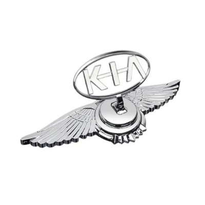 Емблема приціл KIA крила (металева преміум версія) Хром 150г (на скотчі)
