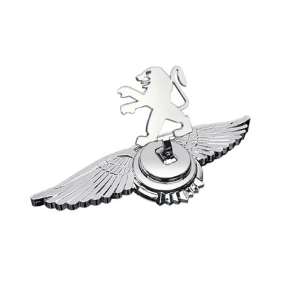 Емблема приціл Peugeot крила (металева приміум версія) Хром 150г (на скотчі)
