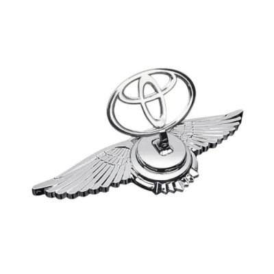 Емблема приціл Toyota крила (металева преміум версія) Хром 150г (на скотчі)