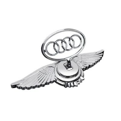 Емблема приціл Audi крила (металева преміум версія) Хром 150г (на скотчі)
