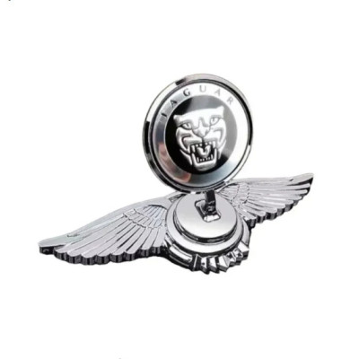 Емблема приціл Jaguar крила (металева преміум версія) Хром 150г (на скотчі)