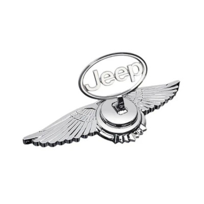 Емблема приціл Jeep крила (металева преміум версія) Хром 150г (на скотчі)