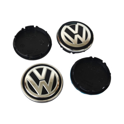 Ковпачки (заглушки) в диски VW (Фольксваген) 56/52 мм Хром чорні 6CD60117
