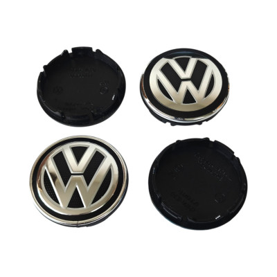 Ковпачки (заглушки) в диски VW (Фольксваген) 56/52 мм Хром чорні 6CD60117