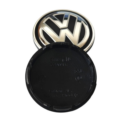Ковпачки (заглушки) в диски VW (Фольксваген) 56/52 мм Хром чорні 6CD60117