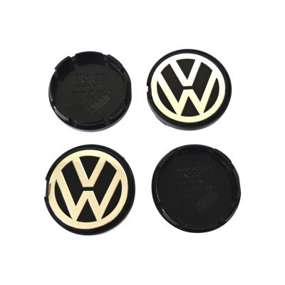 Ковпачки (заглушки) в диски VW (Фольксваген) 56/52 мм Хром чорні 6N0601171